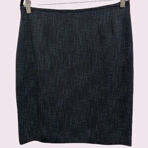 Navy Blue Tweed Pencil Skirt SZ 12P EUC
